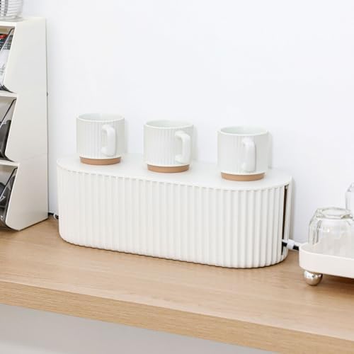 Cable Management Box, White, Large, 2 Pack