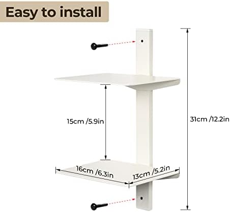 Floating Book Shelves for Wall, 8 Tier Invisible Floating Bookshelf, Vertical Spine Book Tower, Wall Mounted & Space Sav