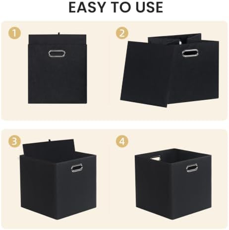 13x13 Storage Cubes Basket Containers for Shelf Cabinet Bookcase Boxes