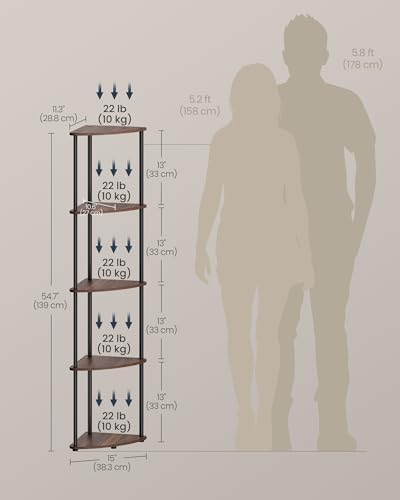 SONGMICS HOME 5-Tier Corner Shelf, Toolless Assembly