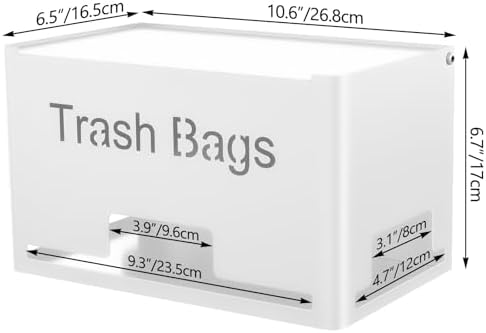 STWWO Extra Large Trash Bag Holder, Garbage Bag Dispenser Holder, White