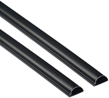 D-Line Half Round Cord Hider, Patented Cable Cover, Hide TV Wall Mount Wires, Raceway for Cords, Decorative Wire Covers,