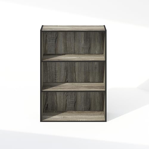 Furinno Simple Book Shelf, 3-Tier Bookshelf, Storage Shelves Bookcase, 9.7 x 23.7 x 31.5, for Living Room, Bedroom, Home
