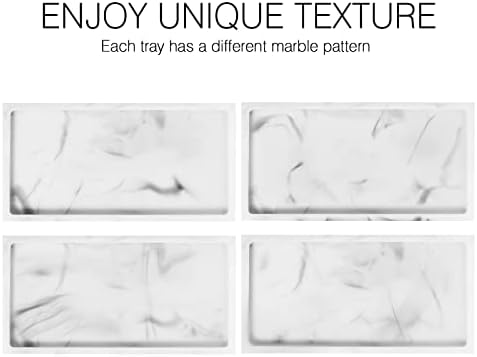 Luxspire Resin Bathroom Tray for Countertop Organizer, Mini, White Marble