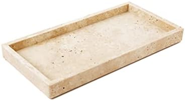 Italian 100% Marble Vanity Tray (12x6in), Counter Organizer for Bathroom, Kitchen, Dresser, Coffee Table, Serving & Deco