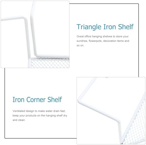 Housoutil 2PCS Corner Wall Shelf,Office Cubicle Floating Corner Shelf, Iron Desk Sundries Storage Rack Office Cubicles H