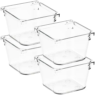 4 Pack Drawer Organizers, 3"X 3" Clear Acrylic Storage Bins