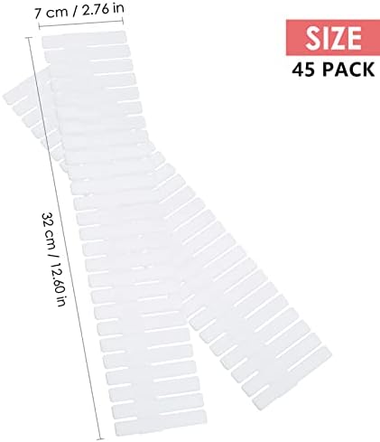45 Pack Drawer Dividers, Plastic Adjustable Drawer Storage Organizer for Tidying Clutter Socks, Underwear, Makeup, Kitch