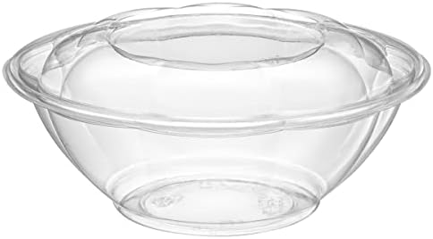 GUSTO [24 oz. - 50 Count Clear Plastic Salad Bowls with Lids, Disposable Salad Containers for Lunch - Perfect for Takeout, Salads, and Meal Prep (Formerly Comfy Package)
