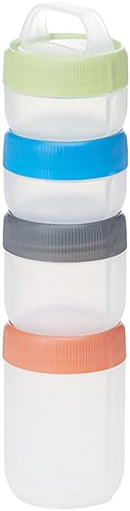 humangear STAX, Stackable Snack Containers - 4-Piece Leak-Proof Snack Travel System - FDA-Food Safe, BPA/PC/Phthalate-Free - Stackable & Click-Together Food Storage, Small