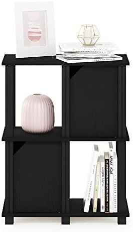 FURINNO Brahms Storage Shelf, 3-Tier, Black Oak/Black