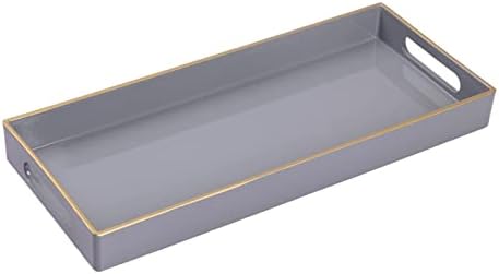 MAONAME Gray Bathroom Tray, Rectangular Toilet Tank Trays with Handles