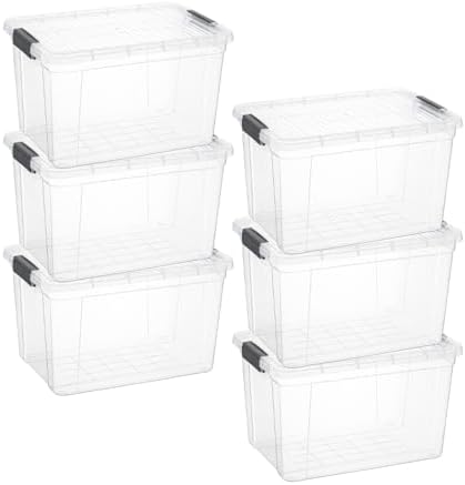 Superio 14.7 Quart Clear Plastic Storage Boxes with Lids, Stackable Organizer Containers, BPA-Free Storage Bins for Home