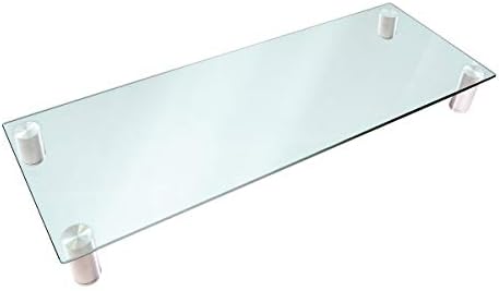 Monoprice 116356 Multimedia Riser Desktop Monitor Stand - Clear Glass, Large 30.8 x 11 Inches - Workstream Collection, 3