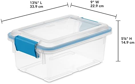 Sterilite 7.5 Qt Gasket Box, Weather-Resistant Clear Storage Bin, 6 Pack