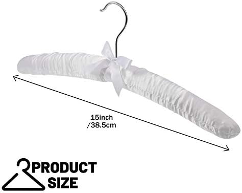 Jetec 24 Pack Satin Padded Hangers for Women Clothing 15",White