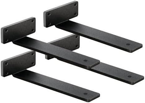 4 Pack Shelf Brackets 14 Inch Floating Shelf Bracket 1/5 inch Thick Heavy Duty Hidden Shelf Brackets Iron Metal Brackets
