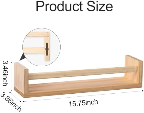 Gneric Floating Shelves for Wall, Burlywood Nursery Book Shelves, 15.7 inch Kids Bookshelf, Wall Shelves for Living Room