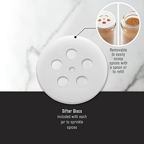 Kamenstein 10 Jar Criss-Cross 2-in-1 Spice Organizer for Countertop or Wall with Spices Included, FREE Spice Refills for