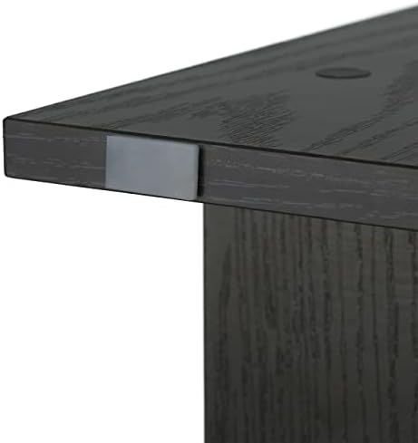 Relaxdays Monitor Stand with Shelves, 2 Parts, Organiser, Laptop Shelf for Desk, Desk Riser, Office, Black, 1 Piece