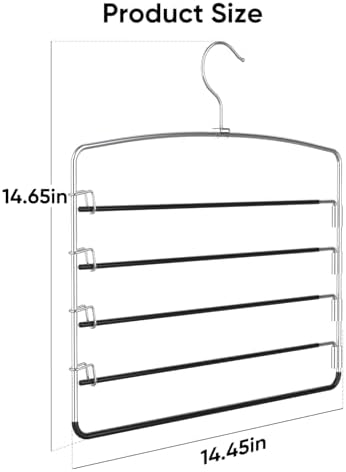 Supforce 3 Pack Pants Hangers, Space-Saving Hangers for Pants with Multi-Tier Design, Trouser Hangers for Jeans and Slacks, Closet Pants Organizer for Neat Storage