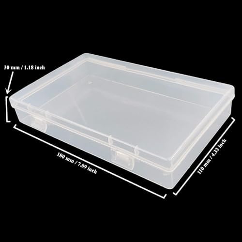 LJY 6 Clear Rectangular Plastic Boxes, 7.1 x 4.3 x 1.2 in for Electronics