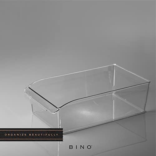 BINO | Plastic Storage Bins, X-Large | THE CURVE COLLECTION | Multi-Use Organizer Bins | Built-In Handle | BPA-Free | Pa