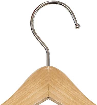 NAHANCO MINI812 8" Mini Wooden Hangers for Dolls Clothes, Pet Apparel or Accessories, Natural (Pack of 12)