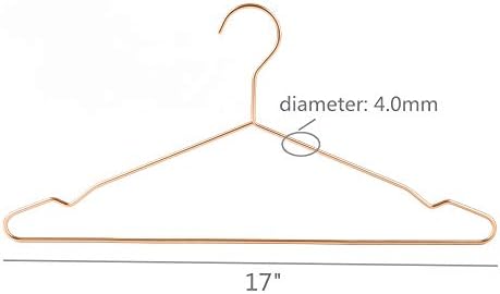 17" 4.0mm Metal Clothes Hangers,20pcs Matte Rose Gold Hanger