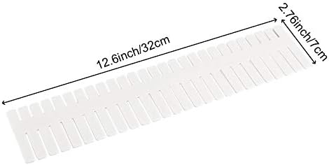 ZOENHOU 60 PCS 12.6 x 2.76 Inch White Drawer Dividers, Adjustable Premium Plastic Drawer Divider Organizers for Makeup D