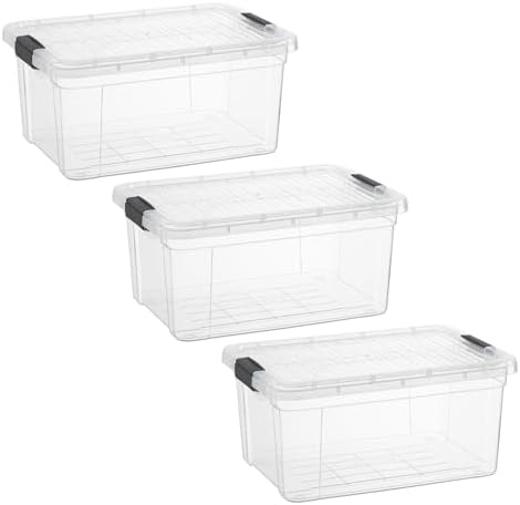 Superio 11 Quart Clear Plastic Storage Boxes with Lids, Stackable Organizer Containers, BPA-Free Storage Bins for Home, 