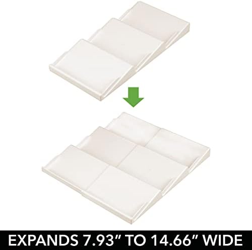 mDesign Expandable Plastic Deluxe Spice Rack, Drawer Organizer for Kitchen Cabinet Drawers, 3 Tier Slanted for Spice Jar