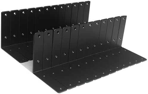 32 Pack - L 6" x H 6" x W1.5, 5mm Thick Black L Shelf Bracket, Iron Shelf Brackets, Metal Shelf Brackets, Floating Shelf