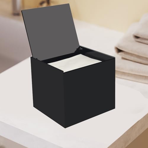 Disposable Face Facial Towel Holder Storage Box Acrylic Container, Black