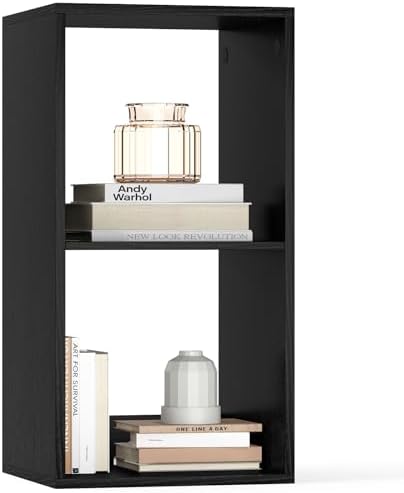 Tangkula 2-Cube Bookcase, 3-Tier Bookshelf with Open Compartments, Freestanding Cube Storage Organizer with Anti-Topplin