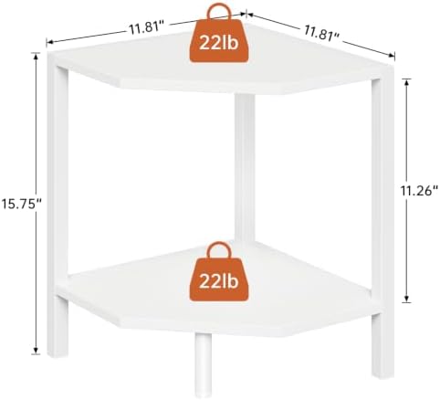Creso hom Corner Shelf Stand, 2 Tier Industrial Corner Bookshelf