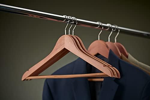 Cedar Elements Aromatic Cedar Adult Hangers for Business Suits Shirts Dresses Sweaters Pant hanging12PK (with Pant bar)