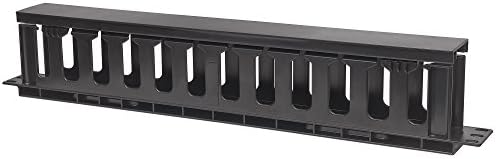 Intellinet 19 in. 1U Cable Management Panel with Cover, Black