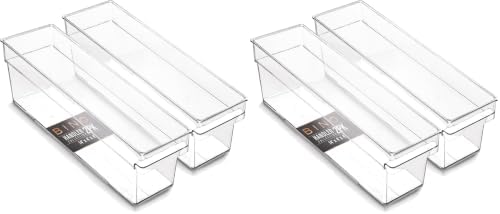 BINO | Plastic Storage Bins, Small | THE HANDLER COLLECTION | Multipurpose Organizer Bins | Kitchen Pantry Organizers an