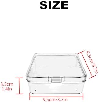 LJY 18 Clear Plastic Boxes, 3.7 x 3.7 x 1.4 in for Small Parts
