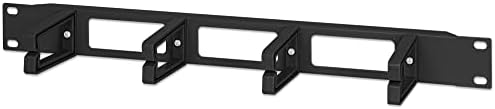 Intellinet 19" Cable Management Panel 1U, 4 Long Plastic Rings, Black - 711074