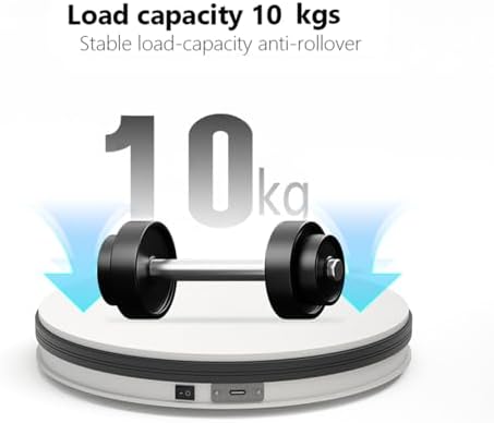 YVV White 13.8in Motorized Rotating Display Stand, 360° Electric Turntable for Photography, Product Display, Jewelry, Mo