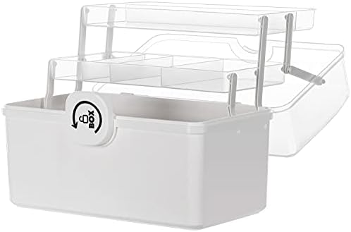 Sooyee Craft Organizers and Storage, Clear/White, 13.4x7.5x8.9 In