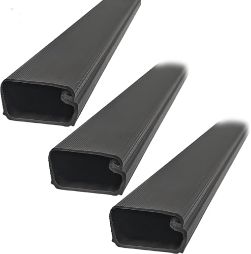 Electriduct 3/4" Locking Channel Raceway Cord Concealer and Wire Hider Cable Manager - 46 Inch - Black - 3 Pack