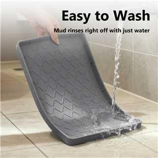 MateeyLife Silicone Mat Waterproof 12"X19", Ideal for Dog and Cat Food Mat, Dog Bowl Mats for Food and Water, Pet Placemat with Lip for Messy Drinkers to Protect Floor, Dark Grey