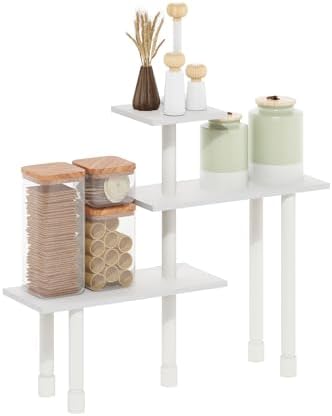 Furinno Turn-N-Tube Kitchen Countertop Organizer, 3-Tier Corner Countertop Organizer Shelf, Corner Shelf, for Kitchen, P