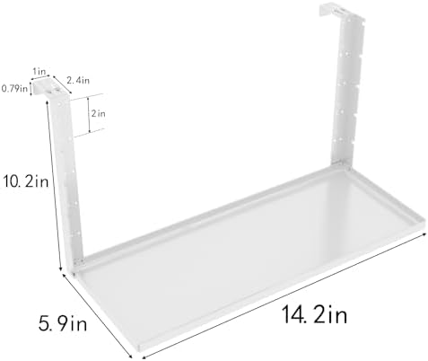 Office Cubicle Shelf - 13.8'' x 5.9'' Storage Organizer Floating Corner Rack Hanging Shelf Height Adjustable Home Office