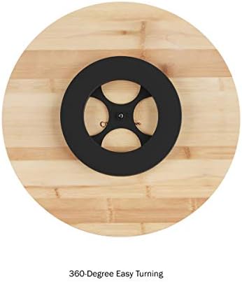 Lazy Susan – All-Natural Bamboo Round Single Tier Turntable Kitchen, Pantry and Vanity Organizer and Display with 14 Inc