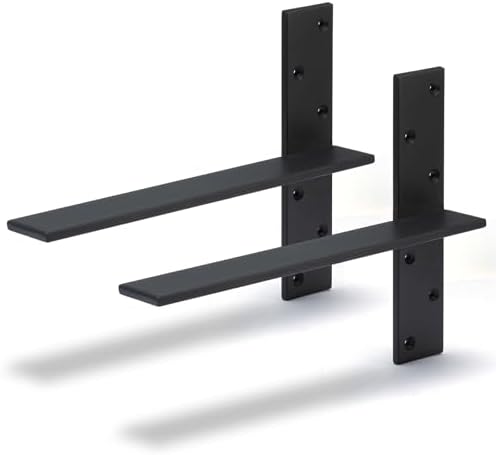 Free Hanging Countertop Support Bracket 18" Lx2.5 W 2 Pack Hidden Floating Wall Bracket 3/8" Thick Heavy Duty Shelf Brac