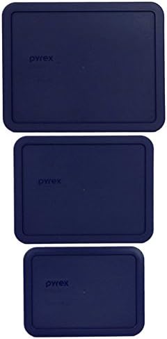 Pyrex 7212-PC, 7211-PC & 7210-PC Blue Food Storage Lids - Made in USA